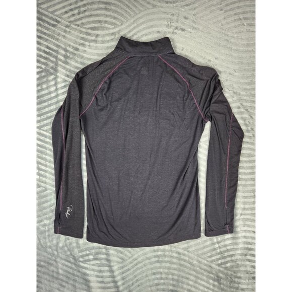 Paradox Merino Blend 1/4 Zip Base Layer Top Womens  L Black Pullover Thumb Holes - Picture 7 of 12